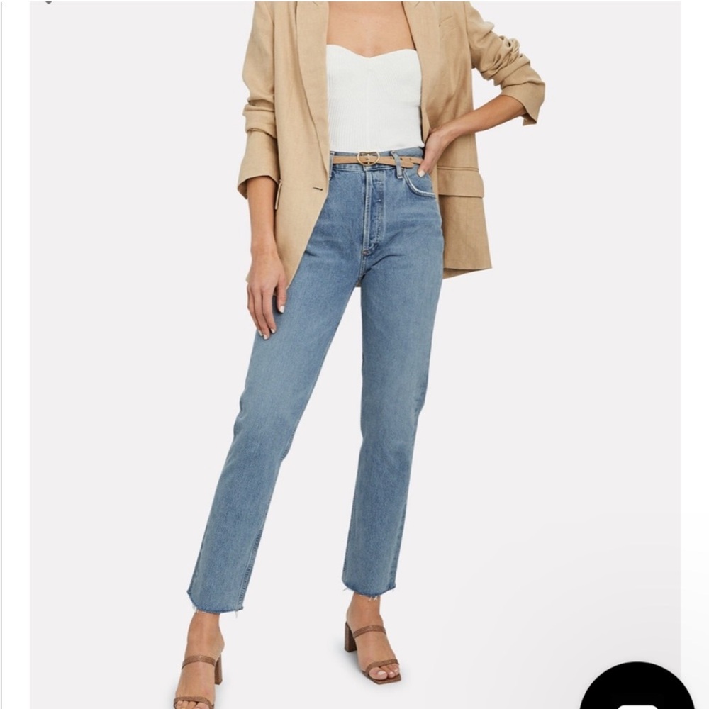 Agolde Blue Straight Leg Jeans